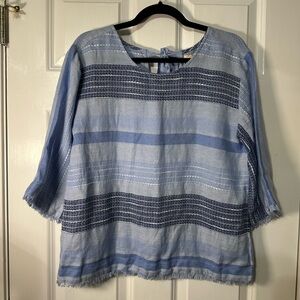 Cloth & Stone Light Blue Textured Blouse